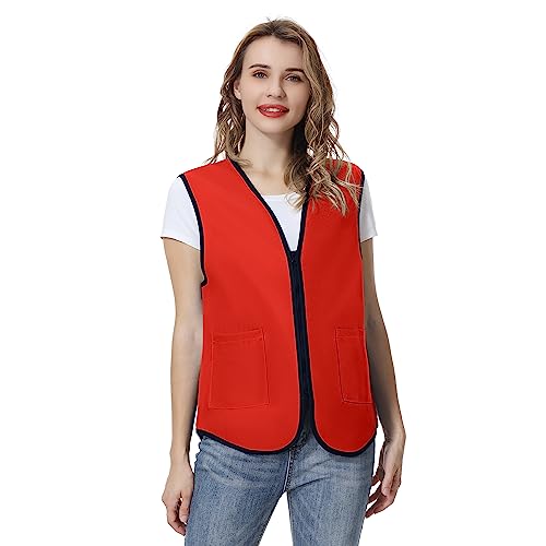 TopTie Supermarket Uniform Vest Zipper Volunteers Event Vest Unisex Waistcoat