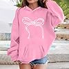 Kids Girls Hoodie Long Sleeve T Shirt Sweatshirt Warm School Jumper | Sweatshirts Hoodies for Girls with Bow Knot Print Fleece Hooded Pullover Top Casual Activewear Sportswear Teen Girls Clothe Pink #1