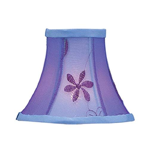 Image of Livex Lighting S222 Embroidered Floral Silk Bell Clip Chandelier Shade, Violet