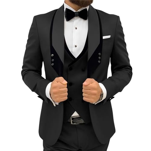 Men's Suit Wedding Jacket Pants Vest Bow Tie 4-Piece Set Formal Party Dress Fashion Tuxedo for Male
