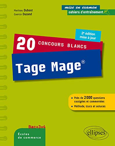 Télécharger 20 Concours Blancs Tage Mage Méthode Trucs et Astuces Bac +3+4 Livre eBook France