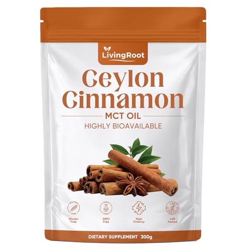 Vlsdoin Living Root Ceylon Cinnamon Made with Mct Oil Livingroot Ceylon Cinnamon Powder Highly Bioavailable Herbal Extract | Non-GMO Gluten Free (1pcs)