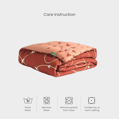 Image of United Colors of Benetton Reversible Comforter - Queen /Double Bed (254 x 229 cm), 150 GSM, Ultra-Soft Microfiber, Lightweight AC Blanket & All-Season Quilt