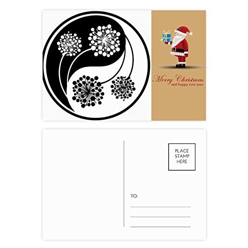 Cartes postales bouddhistes Yin-yang avec fleurs du Père Noël en lot de 20 pièces pour correspondance