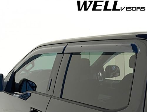 Miniatura 4 de wellvisors Premium Series lado Lluvia Guardia ventana Deflectores de viseras para 15-up Ford F-150Crew Cab 201520162017151617F150F 150