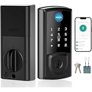 GOLSPARK Smart Door Lock,Keyless Entry Door Lock for Front Door,Security Smart Deadbolt with Touchscreen Keypad,App Remote Control Fingerprint