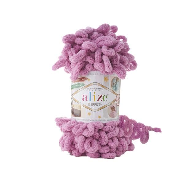 Alize Puffy Baby Big Loop Blanket Yarn 100% Micropolyester Soft Wool Each Ball 100g 9m - 98 Rose