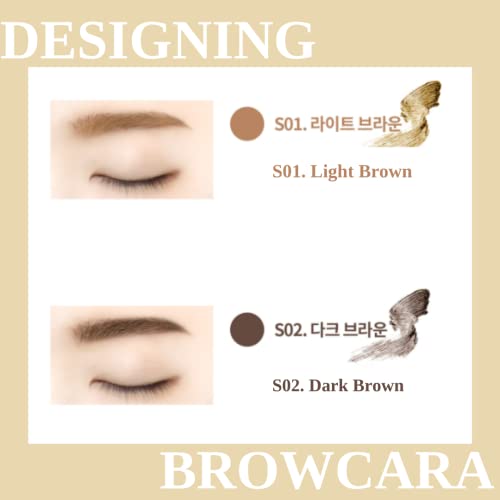 Im Unny Designing Browcara, Tinted Eyebrow Gel Mascara For Natural Looking Brows, Water-Oil Proof, Longlasting, Soft Mousse | K-Beauty (02 Dark Brown) #TOP5