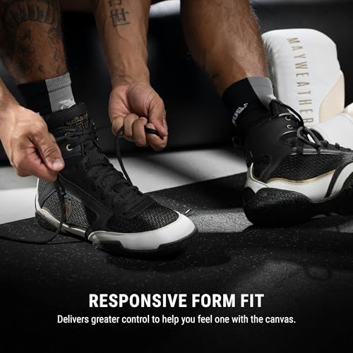 Hayabusa Mayweather Champ Boxing Shoes for Men & Women - Black/Gold, 10 by Hayabusa - Image 6