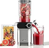 Anybear Cold Press Juicer, 200W Slow Masticating Juicer 4.3" Large Feed Chute Fit Whole Fruits Vegetables | Upgraded Auger | Tritan Materials | BPA Free | Easy to Clean with Brush (Silver)