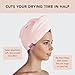 Kitsch Microfiber Hair Towel Wrap for Women – Ultra Absorbent Microfiber Bath Towels for Wet, Curly, Long or Short Hair – Anti-Frizz Hair Wrap, Great Hair Care Gifts for Women – Pink