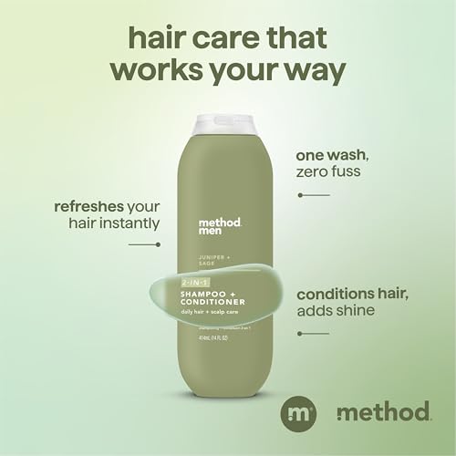 method men 2-in-1 Shampoo and Conditioner, Juniper + Sage, 14 fl oz - image 4