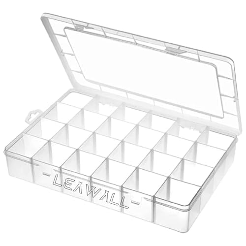 Image of Leawall 36 Grid Cells Multipurpose Clear jewellery organisers box Transparent Plastic Storage organizer storage box with Removable Dividers Jewelry Box Organizer Storage Box