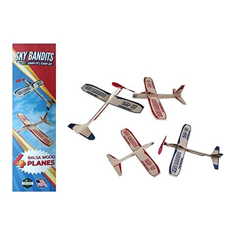 Balsa Wood Airplane Kits |Gliders And Propeller Plane Toys Set | Set Of 4 Wooden Airplane | 2 Rubberband Powered Propellor Planes And 2 Balsa Wood Glider Planes | Model Toy Airplane Kit Cover