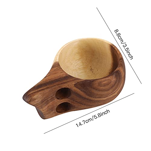 Olelo Acacia Wooden Cup Camping Cup Nordic Style Handmade Natural Portable Wood Mug Drinking Cup For Coffee, Tea And Milk (Model B) #TOP4