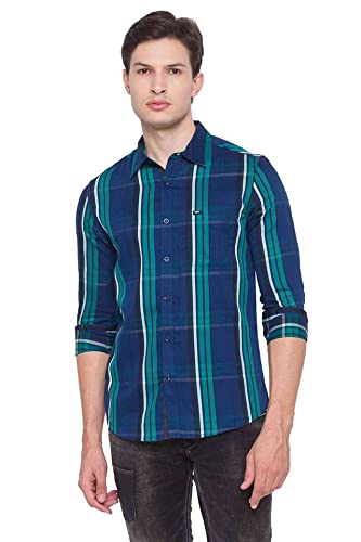 Image of Spykar Men's Checkered Slim Fit Shirt