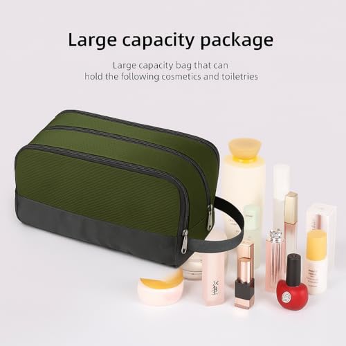 Toiletry Bag for Men Hanging Dopp Kit Water Resistant Shaving Bag Small Toiletry Bag for Traveling (Army Green)2