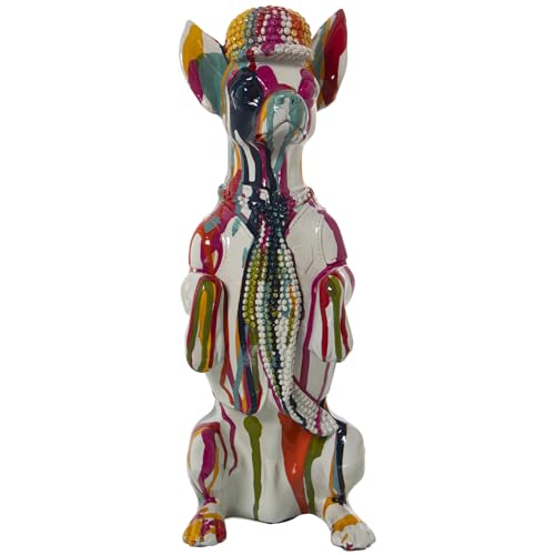 Statue de chien en résine multicolore 30cm pour décoration - 2