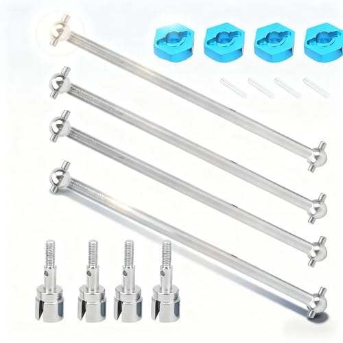 Alomejor Arbre de Transmission Métallique 90 mm, pour HSP 94111 et 94108 1/10 RC, Léger, Haute Résistance, Installation Facile