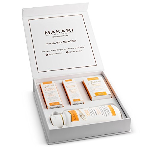 Makari Naturalle Carotonic Extreme Lightening, Toning & Moisturizing Gift Set - Includes Body Milk, Cream, Serum, Gel & Exfoliating Soap