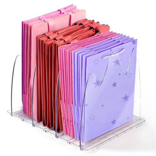 Reusable Shopping Bag Organizer, Adjustable Gift Bag Organizer, Acrylic Shelf Divider Storage Bag...