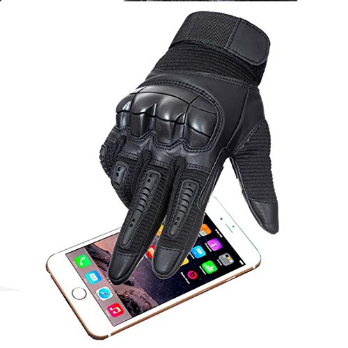 Yunlong Tactical Gloves Touch Screen Motorcycle Full Finger Cycling Motorbike Atv Hunting Hiking Riding Climbing Operating Work Sports Gloves (Black, Medium) #TOP4