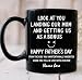 Gifts for Stepdad - Look At You Landing My Mom And Getting My Me As A Bonus Mug, Fathers Day Idea Gifts For Step Dad Bonus Dad From Step Child, Fathers Day Mug