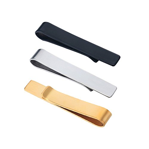 Clips de corbata de 1.9 pulgadas en juego de 3 colores de metal para trajes estrechos