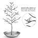 Salmue Fashion Jewelry Display Stand Money Tree Earrings Necklace Hanging Jewelry Display Storage Tools(Antique Sliver)