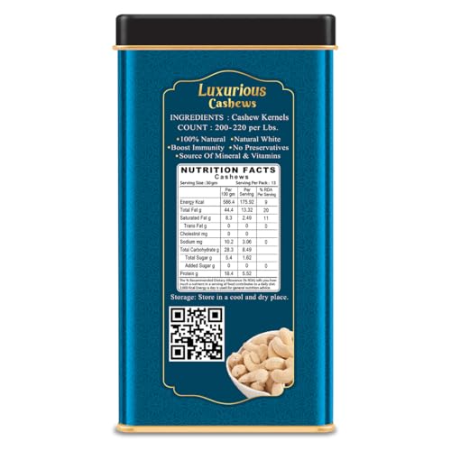 Image of DRIFRUTZ Luxurious Cashew W210 | 2000g (400g x 5) | Whole Cashew Kernels | Meant for Curated Gifting, Specialty Cuisine, Dry Fruit Assortments, and Formal Presentation