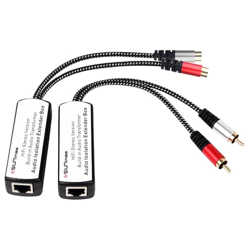 RCA Audio Extender haut de gamme SIM-RJ45-RCA avec finition premium tressée