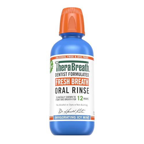 TheraBreath Fresh Breath Oral Rinse Invigorating Icy Mint 473ml