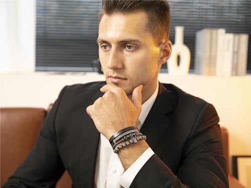 MAGIC FISH Imperial Crown King Mens Bracelet Pave CZ ，Stainless Steel Bracelets for Men Luxury Charm Fashion Cuff Bangle Crown Birthday Jewelry2