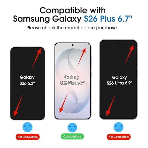 Image of amFilm Auto-alignment OneTouch for Samsung Galaxy S26+ Plus 6.7'' Screen Protector + Camera Lens Protector, Tempered Glass, 30 seconds Installation, Bubble Free, Case Friendly, Anti-Scratch 2+2 Pack