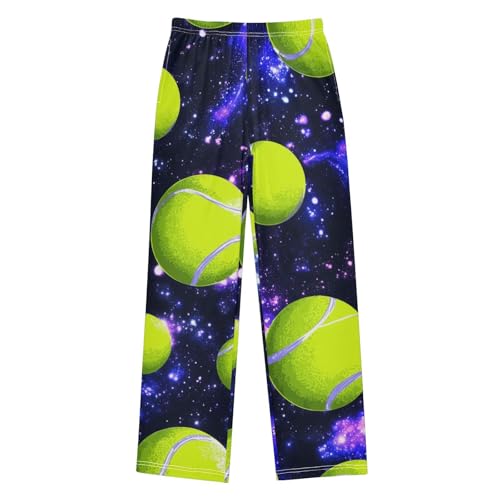 Galaxy Tennis Ball Boys Long Pants Soft Trousers Elastic Waist Kids Lounge Bottoms with Pockets S-XL
