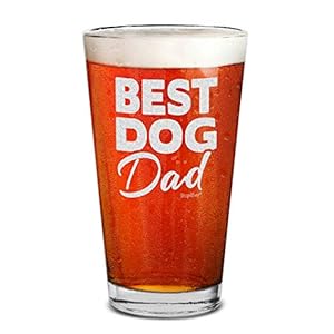 shop4ever Best Dog Dad Engraved Beer Pint Glass