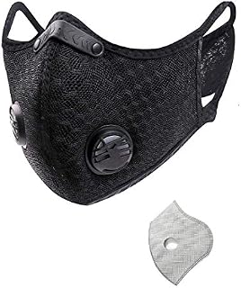 Dust Mask with Respirator Carbon Activated Filter Adjustable Replaceable Washable for Dust Pollution
