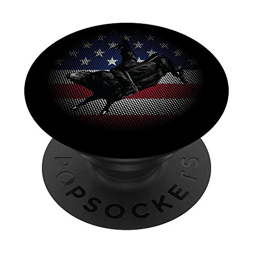 Bull Riding USA Flagge Rodeo Geschenk für Cowboys PopSockets mit austauschbarem PopGrip
