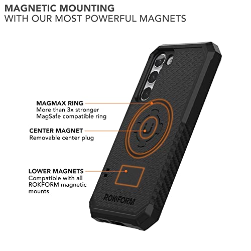 Image of Rokform - Galaxy S23 Plus Case, Rugged Series, Magnetic Case with Twist Lock, Drop Tested Armor (Black)