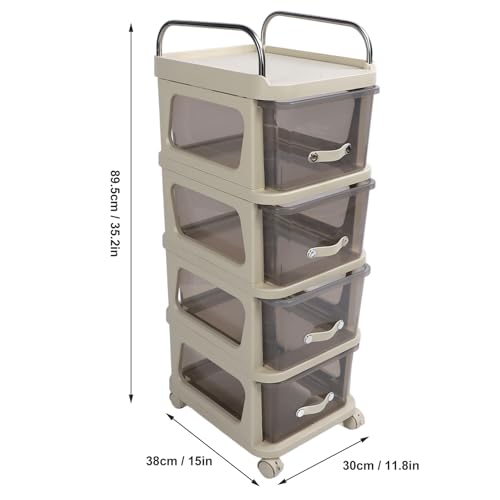 Cômoda Com Rodinhas, Arquivo Flexível Com Rodinhas, Multifuncional, Prática para o Quarto (4 camadas