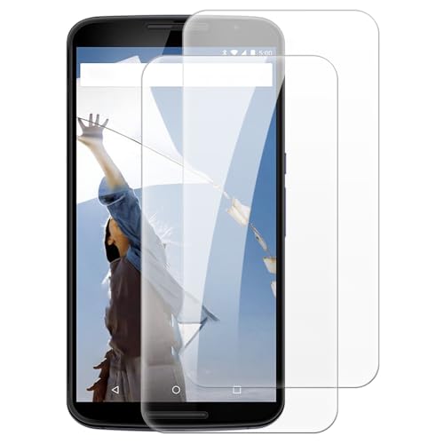 Shantime [2 Pack Tempered Glass Screen Protector Compatible with Motorola Nexus 6 (5.96 Inch), HD Clear Anti-Scratch Bubble-Free Case Friendly