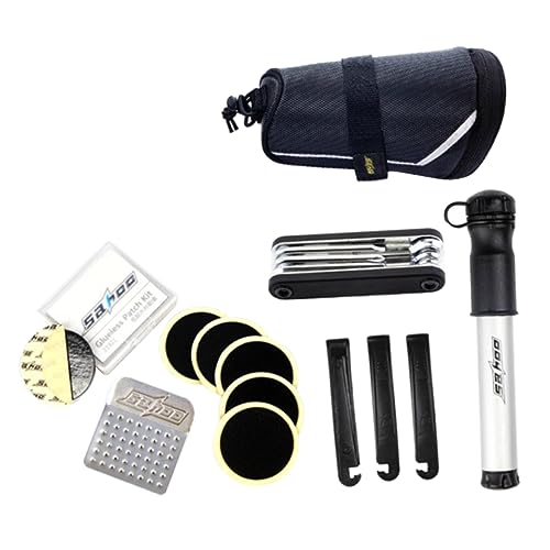 GANAZONO Bike Repair Tools Set Comprehensive Kit with Tire Levers Patch Kit Mini Pump Tire Inflator Crowbar Chain Splitter Perfect for Home Camping