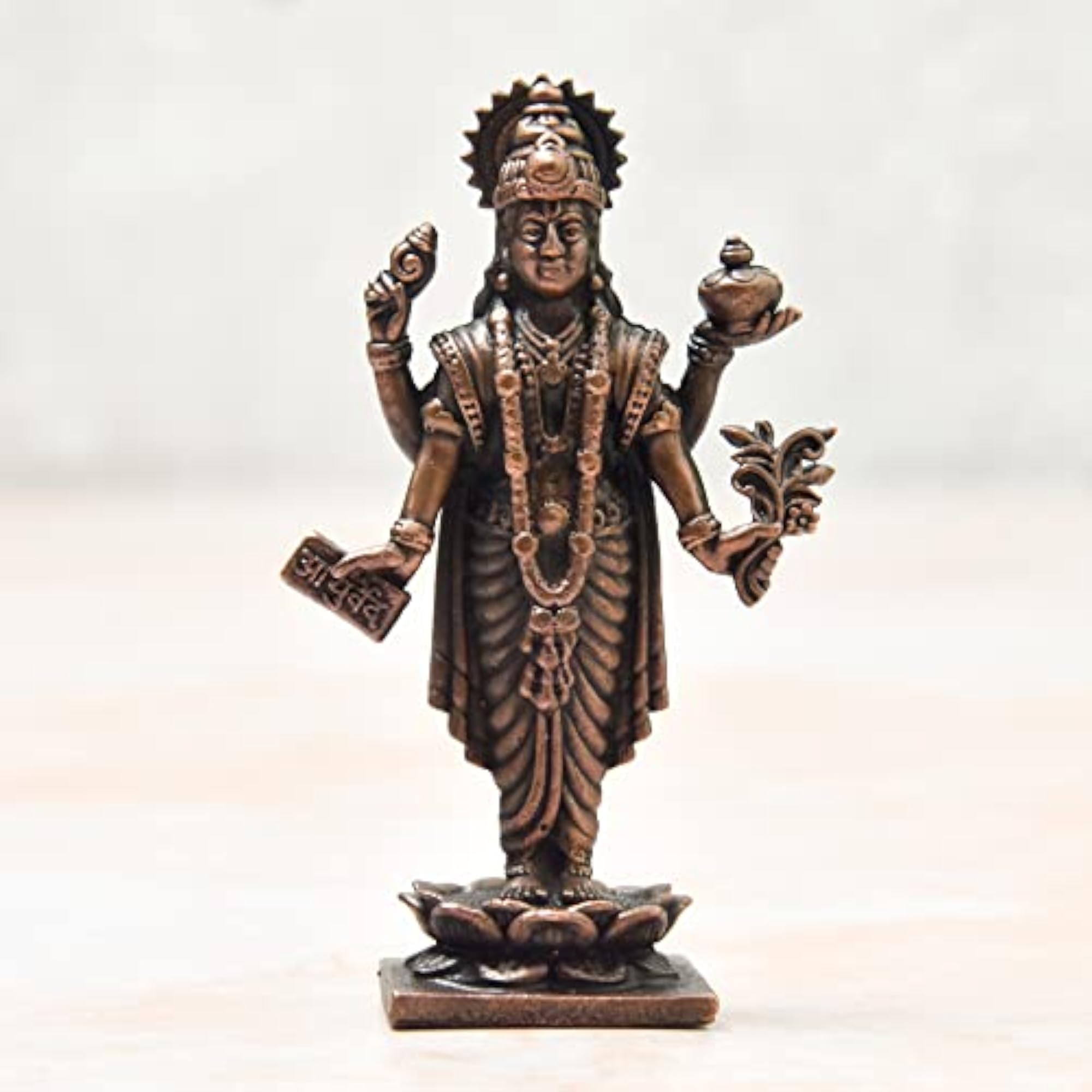 Handmade Dhanvantri Idol with Patina Antique Finish, Gift
