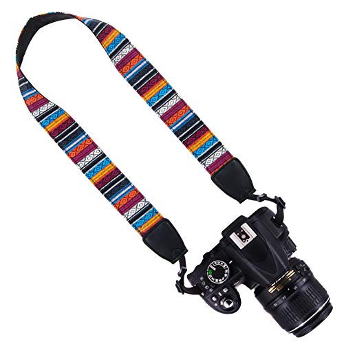Wolven Pattern Canvas Camera Neck Shoulder Strap Belt Compatible With All Dslr/Slr/Men/Women Etc, Pink Navy Deer #TOP1