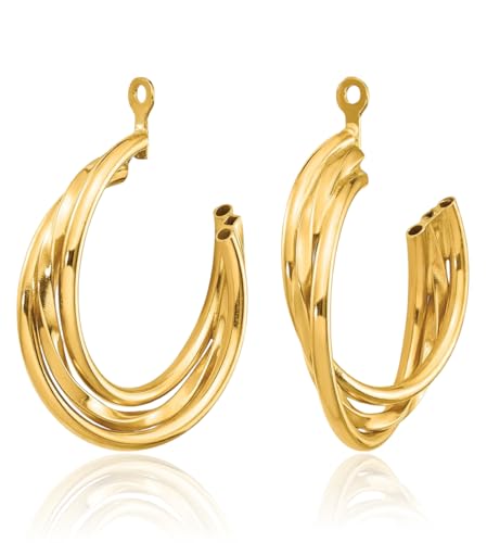14K Solid Yellow Gold Hoop Earring Jackets for Studs3