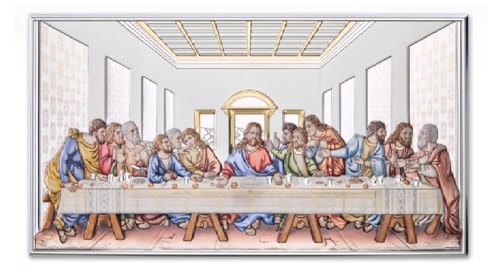 Placa de La Última Cena en plata PVD 999% con detalles indelebles