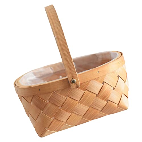 HOODANCOS 1Pc Handwoven Rattan Storage Basket Creative Flower Fruit Basket Natural Decorative Woven Organizer for Home Decor Stylish