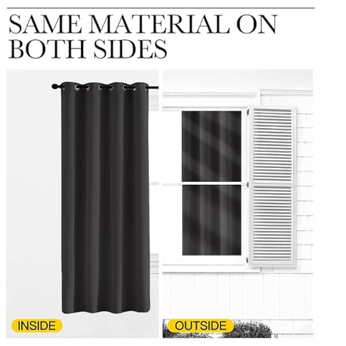 Aspire Homeware Blackout Curtains for Bedroom - Thermal Eyelet Grey Curtains Window Treatments Super Soft Ring Top Living Room Curtain & Drapes 2 Panels 46 x 54 inch Drop - Image 5