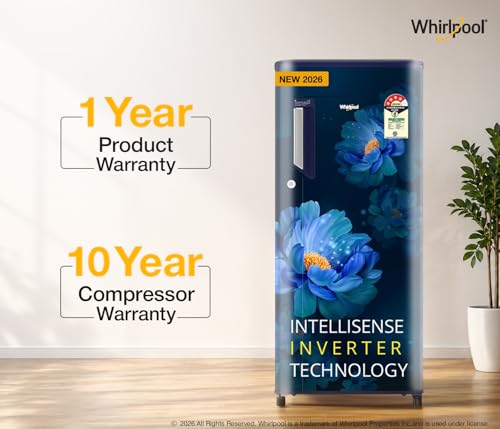 Whirlpool 192 L 4 Star Icemagic Powercool Direct-Cool Single Door Refrigerator (215 IMPC PRM 4S SAPPHIRE PEONY-Y, Blue, 2026 Model) 10 41RRDelkz9L