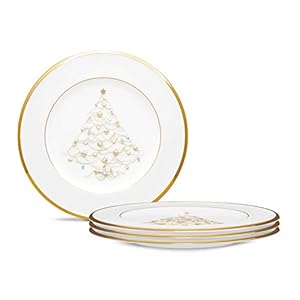 Noritake Palace Christmas Gold Holiday Accent Plates, 2″, Set of 4